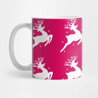 Magical christmas reindeer regular pink pattern Mug